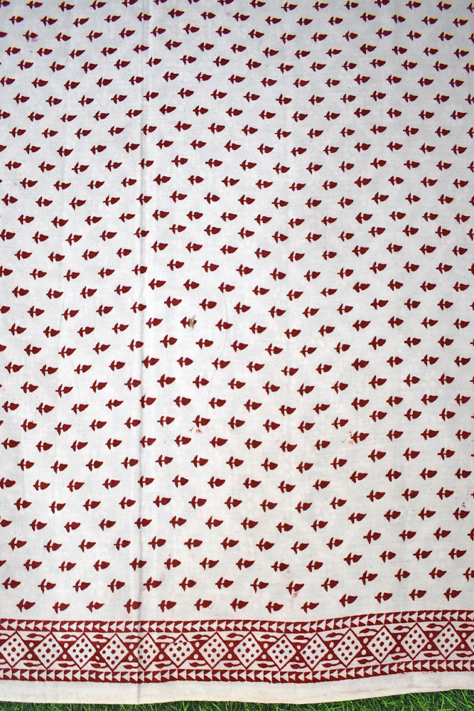 Bagh Hand Block Printed unstitched 3 pc Cotton suit fabric with Placement block print from MP