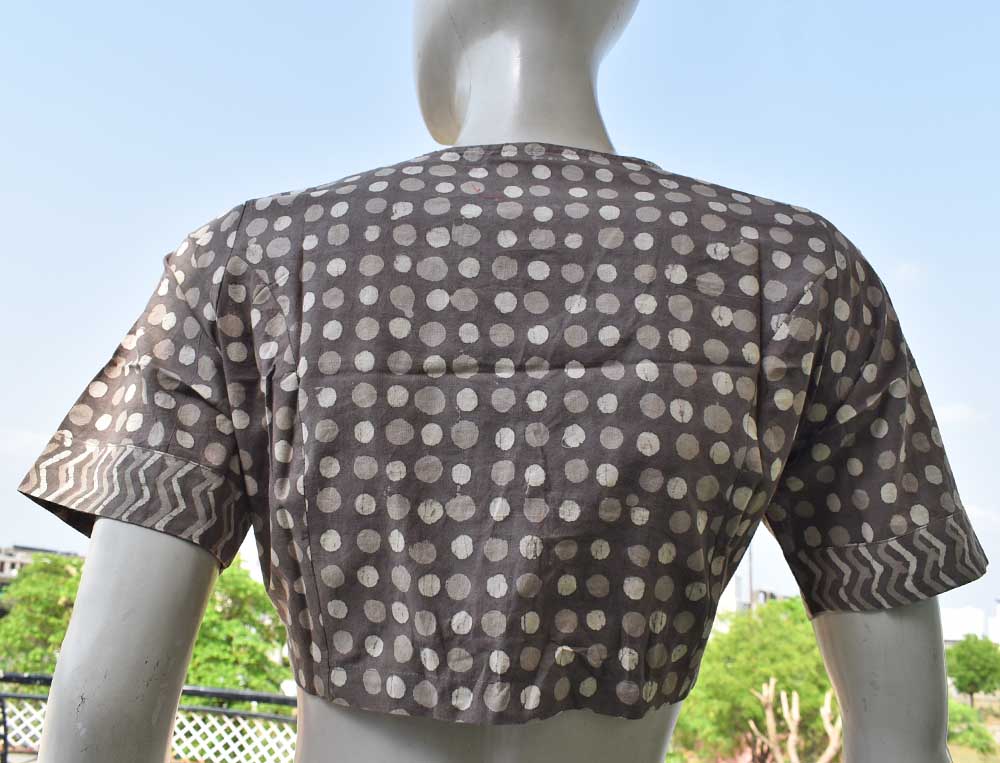 Hand Block Print Cotton Blouse -  Size  -34, 36, 38, 40 , 42