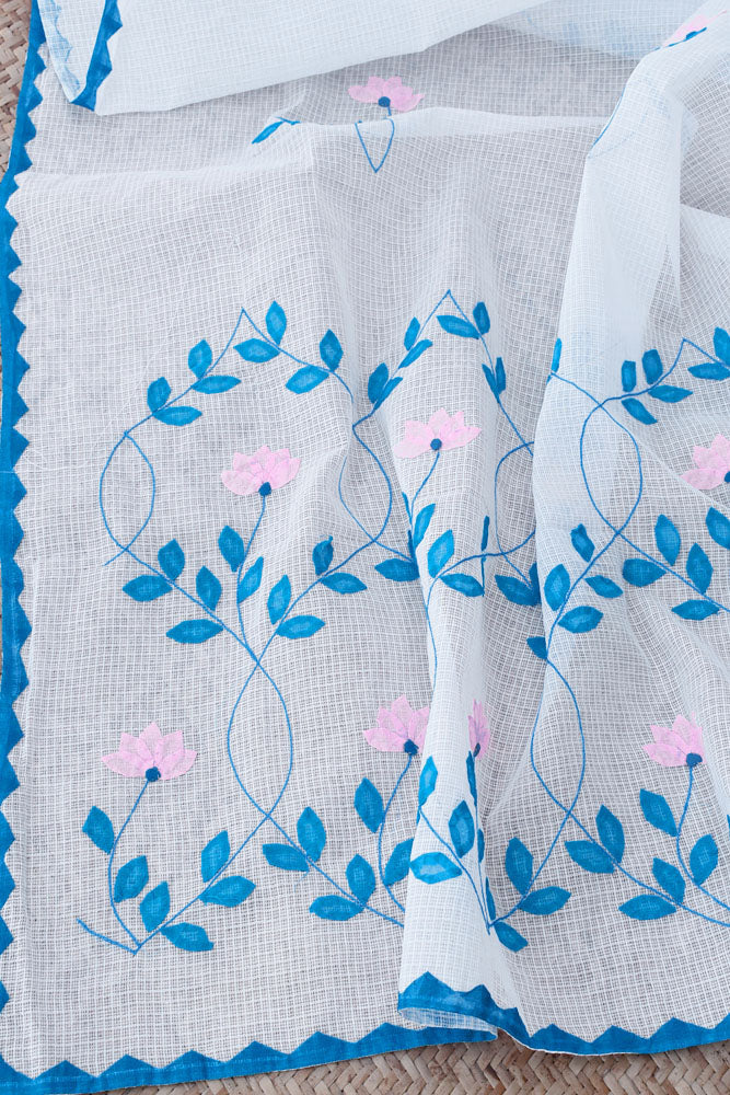 Handcrafted Phool Patti Applique Kota cotton dupatta