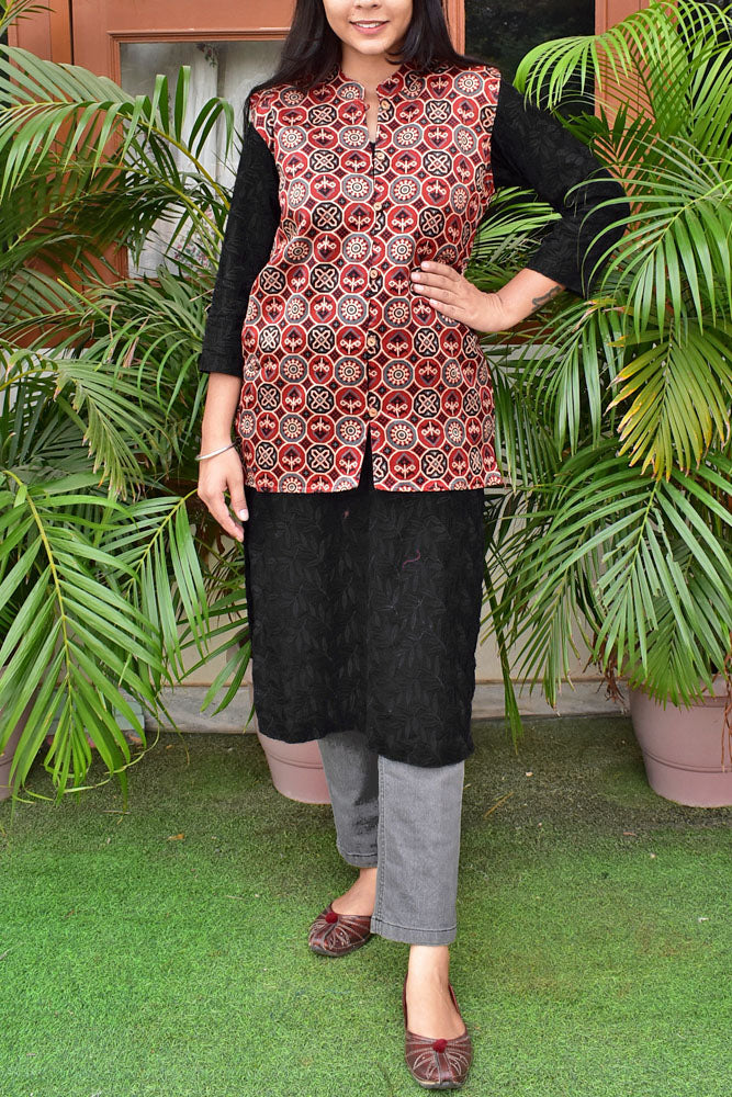 Ajrakh Block Print Mashru jacket