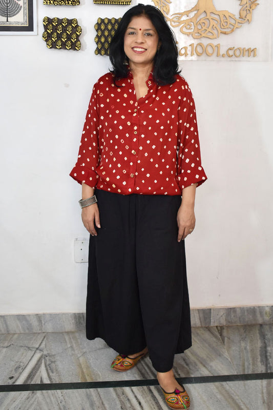 Beautiful Bandhani Modal Silk Shirt size - 38 - 46