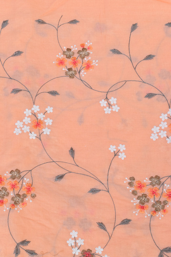 Beautiful cotton fabric with embroidery - 2.4 mtrs
