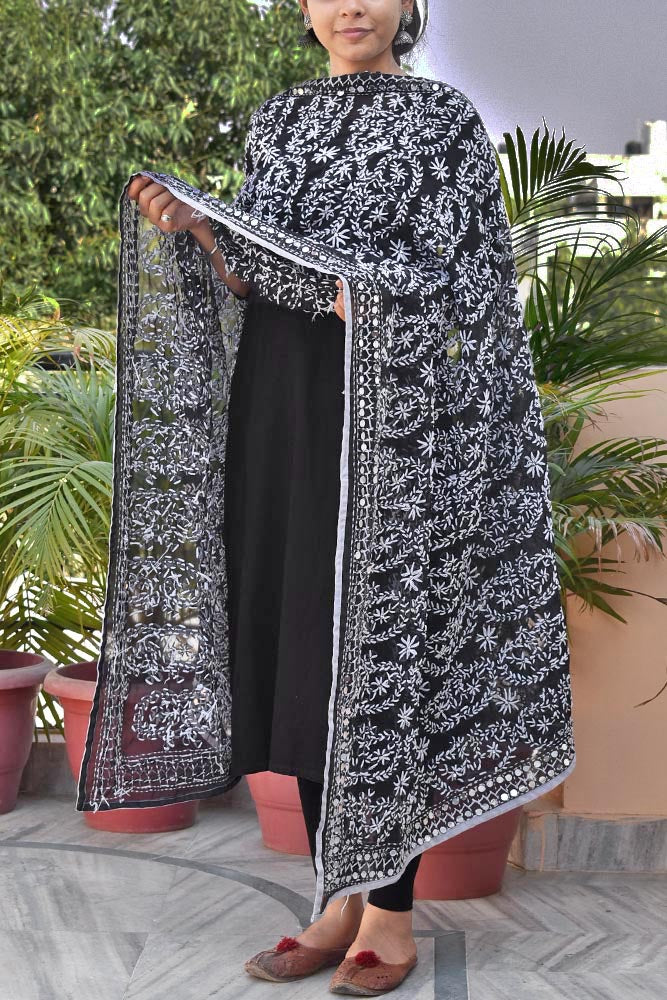 Gorgeous Hand Embroidered Georgette Dupatta