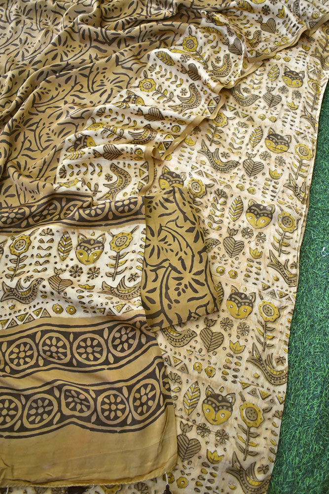 Vanaspati Bagru Ajrakh Modal Silk suit - 3 pc set