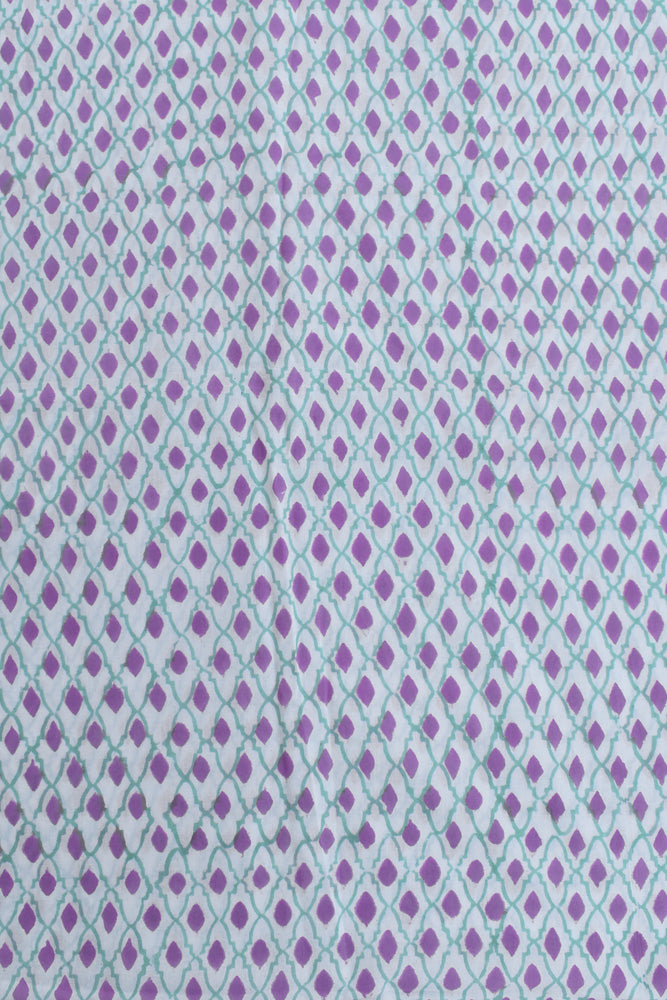 Beautiful Hand Block Printed Running Cotton Fabric ( 2.5 mtrs cut)