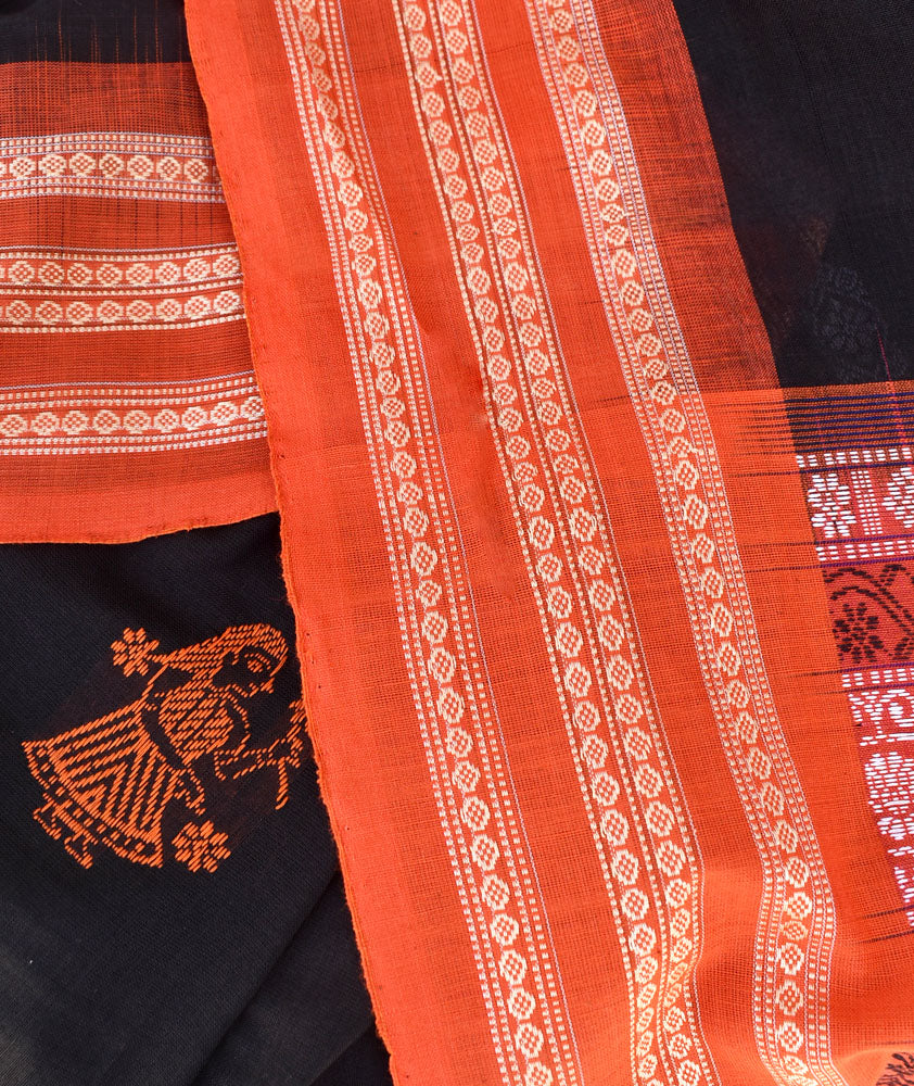 Elegant Handwoven Doll Bomkai cotton Saree