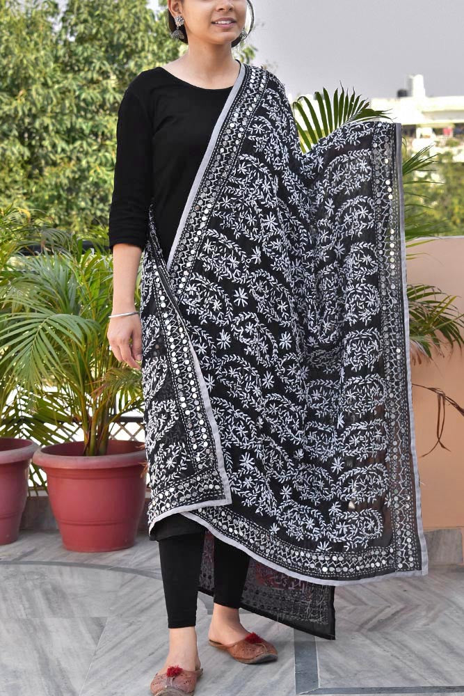 Gorgeous Hand Embroidered Georgette Dupatta