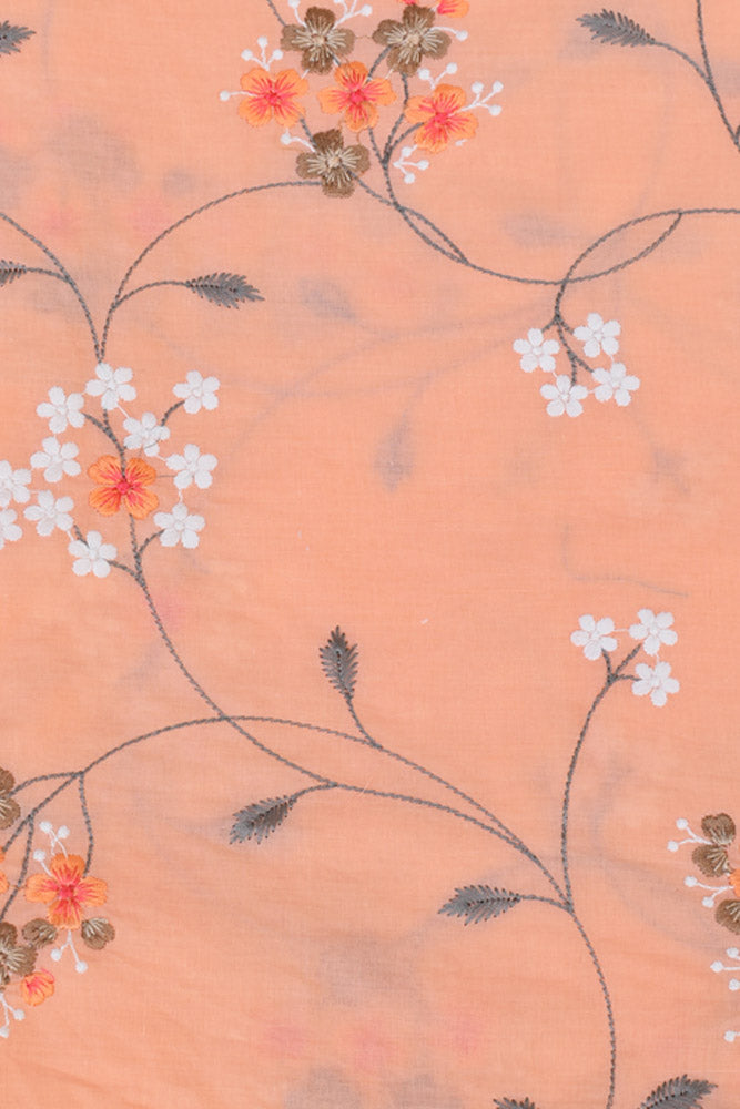 Beautiful cotton fabric with embroidery - 2.4 mtrs