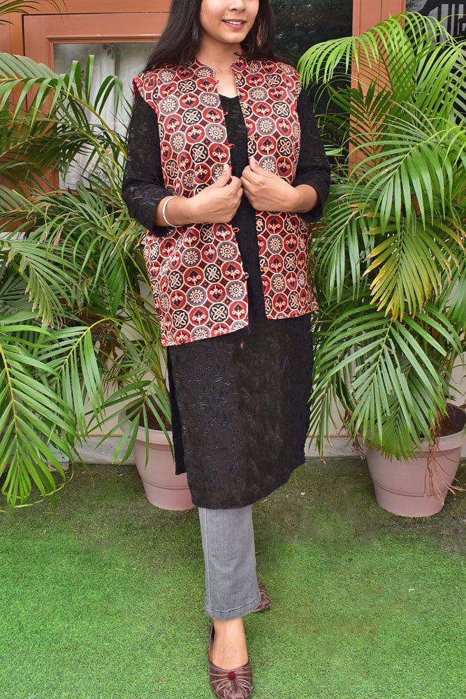 Ajrakh Block Print Mashru jacket