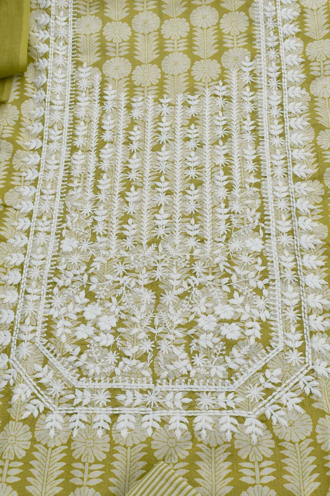 Beautiful soft Cotton Unstitched Suit Fabric with Embroidery & Soft Mul cotton dupatta