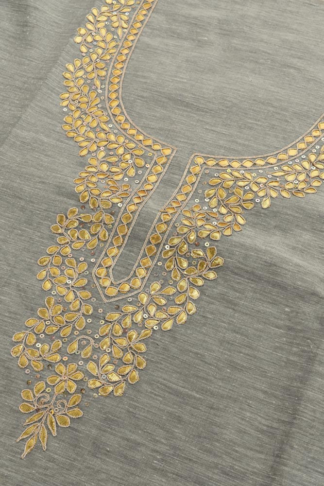 Elegant Slub chanderi Fabric with Hand Gota Patti Work( 2.5 mtrs)
