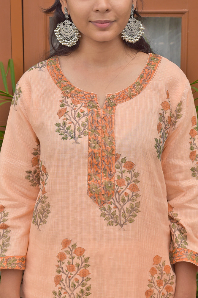Beautiful Kota Doria Cotton Kurta stitched with lining Size - 36, 38, 40