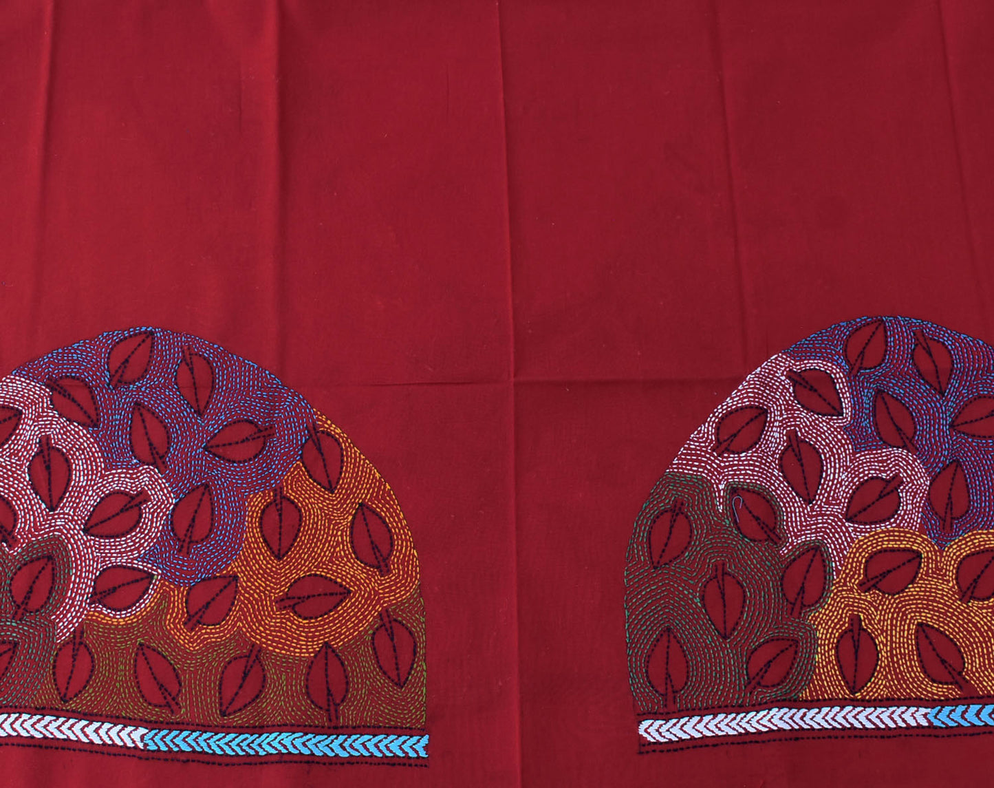 Cotton Blouse fabric with Hand Nakkshi Kantha work