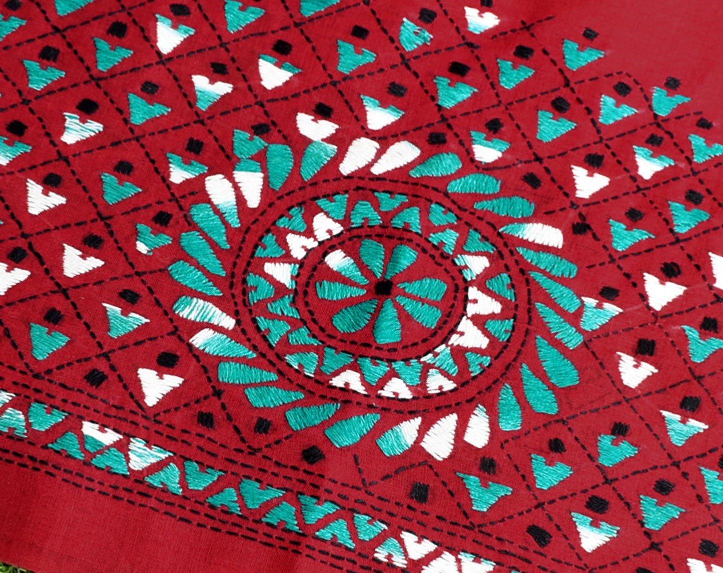 Cotton Blouse fabric with Hand Kantha work