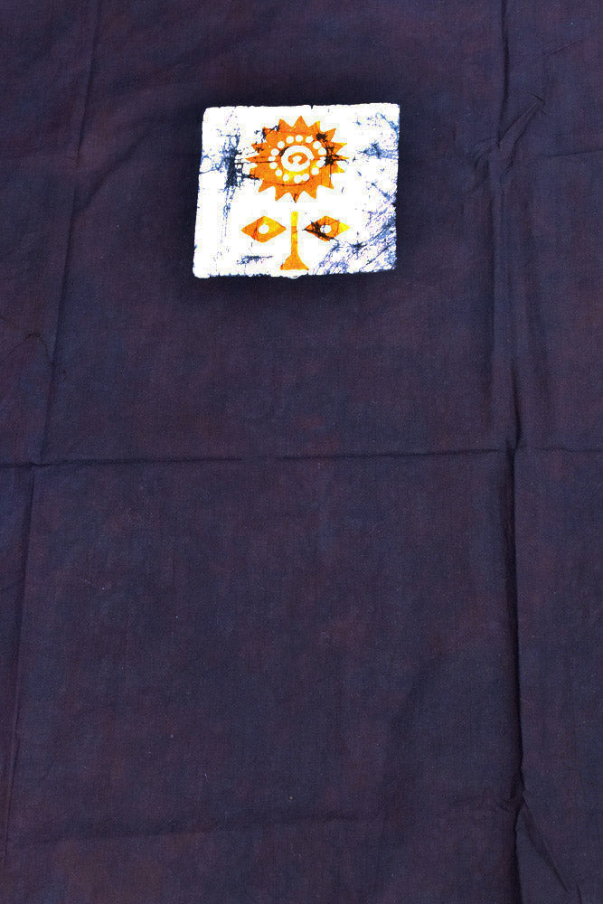 Wax Batik Work Cotton Unstitched Suit Fabric with chiffon dupatta
