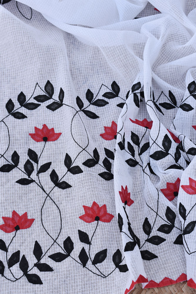 Handcrafted Phool Patti Applique Kota cotton dupatta