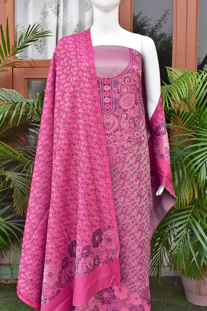 Beautiful Woolen Suit fabric & Stole/shawl with Woven patterns