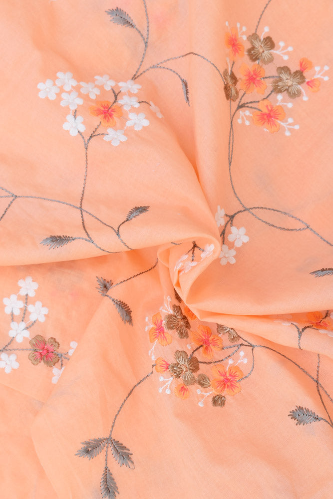 Beautiful cotton fabric with embroidery - 2.4 mtrs