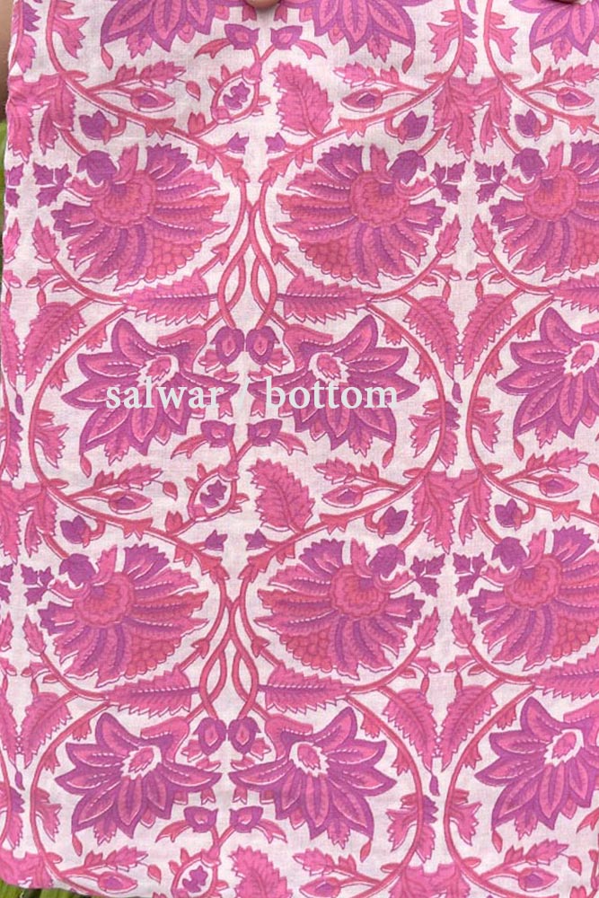 Beautiful Cotton Unstitched Suit Fabric with Chikankari kurta & Kota Doria Dupatta