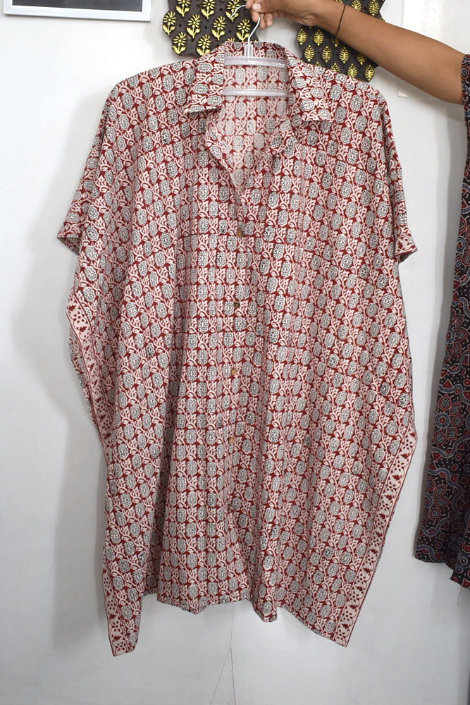 Bagh Hand Block Printed Kaftan, Free Size