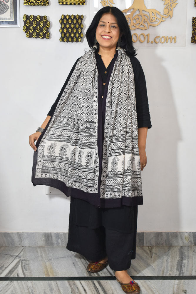 Bagh Hand Block print Cotton Stole