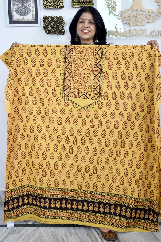 Bagh Hand Block Printed Cotton Kurta Fabric