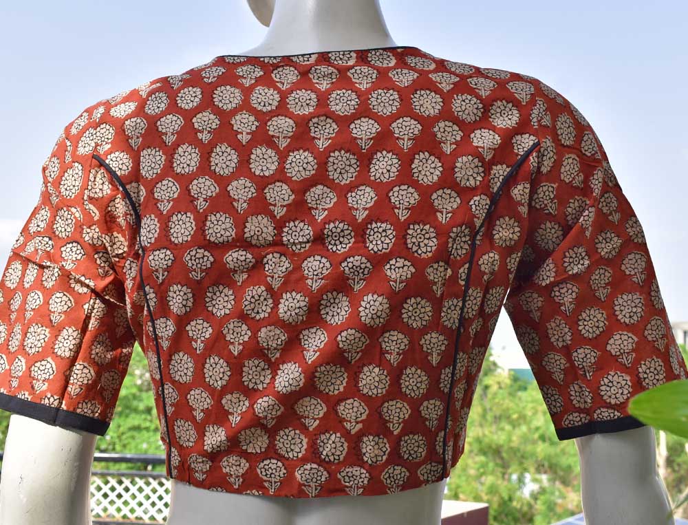 Hand Block Print Cotton Blouse -  Size  -34, 36, 38, 40 , 42