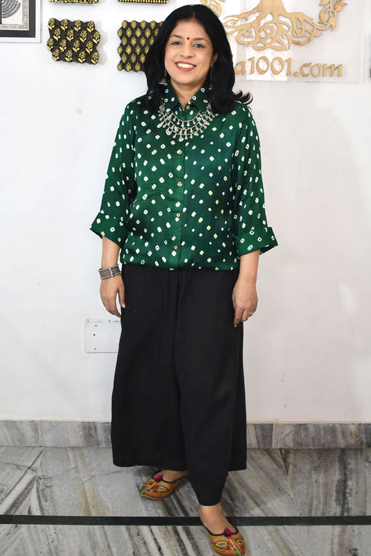 Beautiful Bandhani Modal Silk Shirt size - 38 - 46