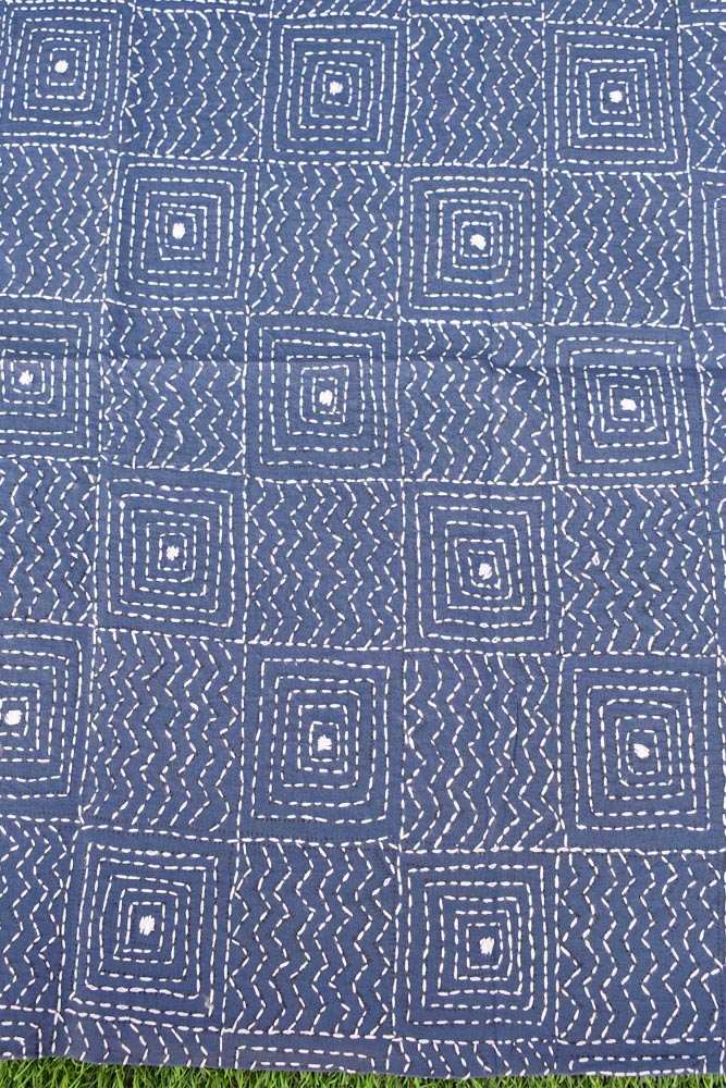 Cotton Blouse fabric with Hand Kantha work