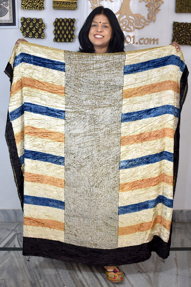 Ajrakh Velvet kurta fabric