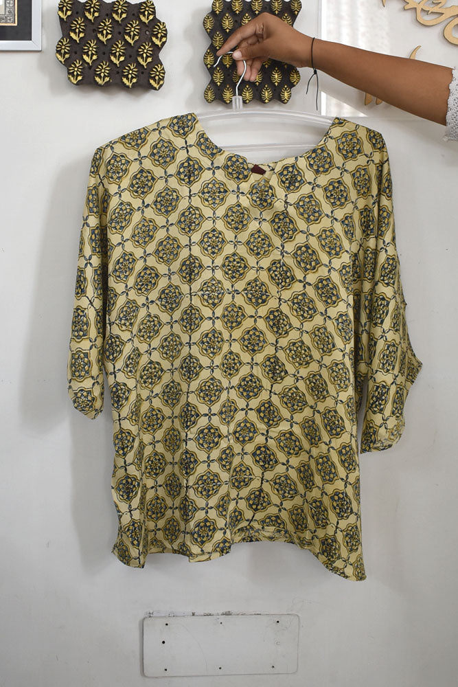 Beautiful Ajrakh Modal Silk Kaftan - 38 - 44