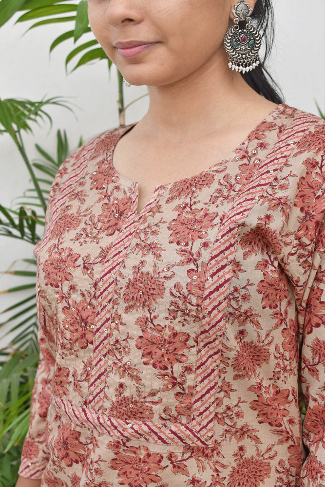 Beautiful Cotton Kurta with Sequins Work size - 36