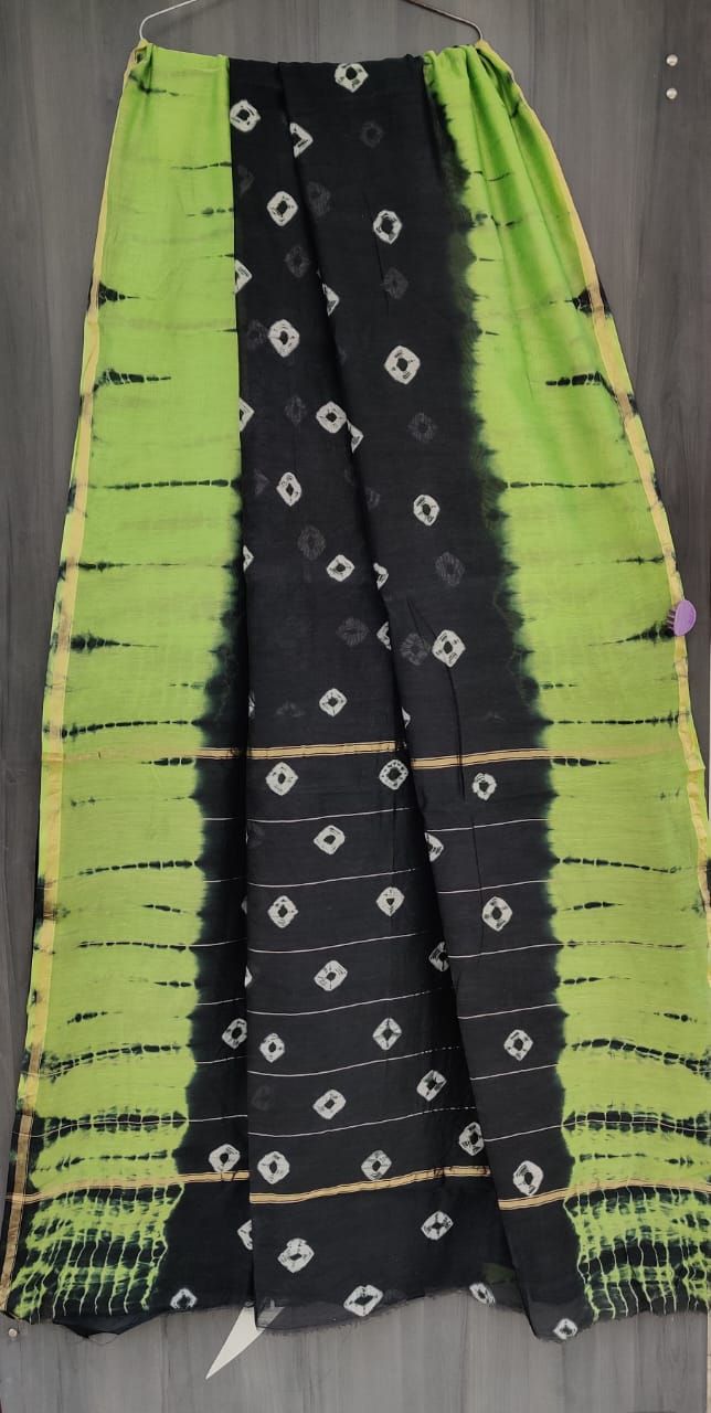 Beautiful Shibori Chanderi Silk Cotton Saree