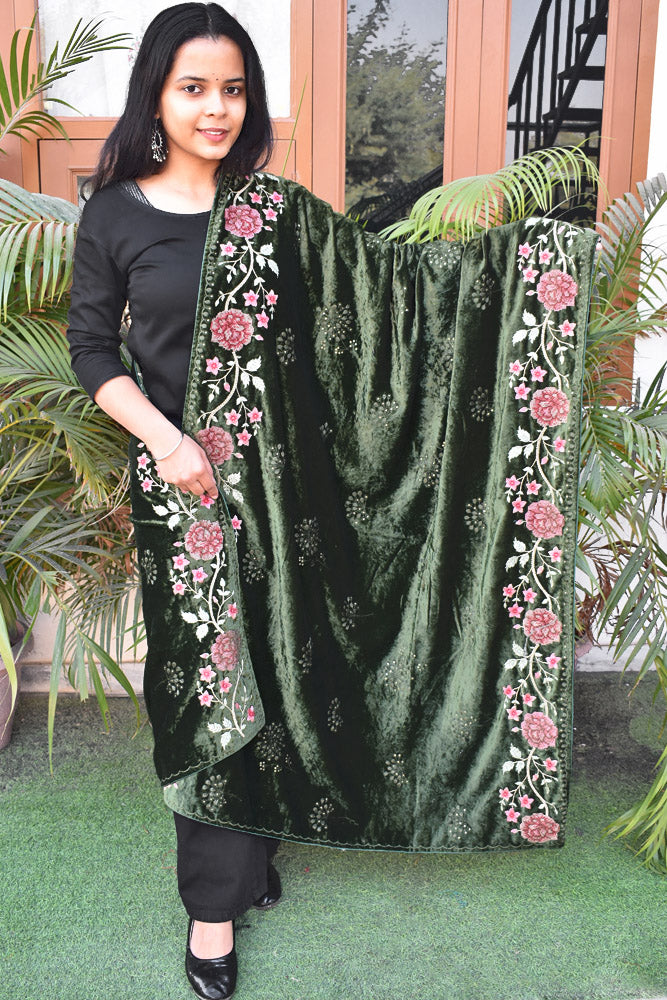 Premium Velvet Dupatta with embroidery and sequin work