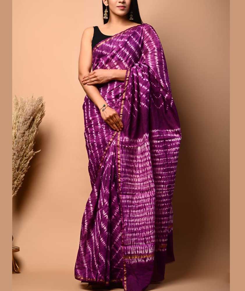 Beautiful Shibori Chanderi Silk Cotton Saree