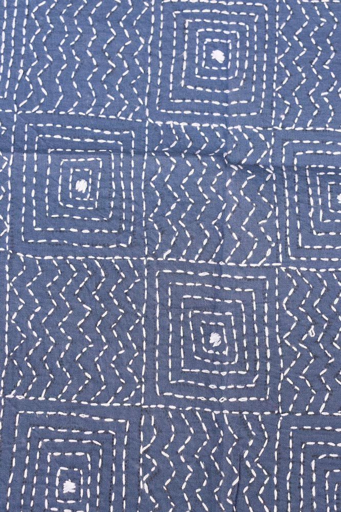 Cotton Blouse fabric with Hand Kantha work