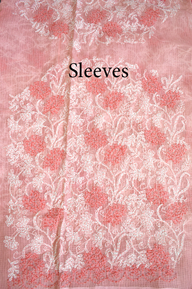 Elegant Lucknowi Tepchi Hand Embroidery work Kurta Fabric and dupatta set - 2 pc set