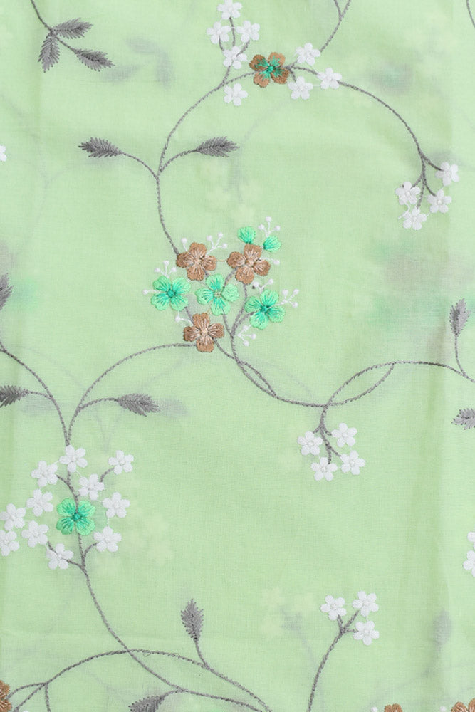 Beautiful cotton fabric with embroidery - 2.4 mtrs