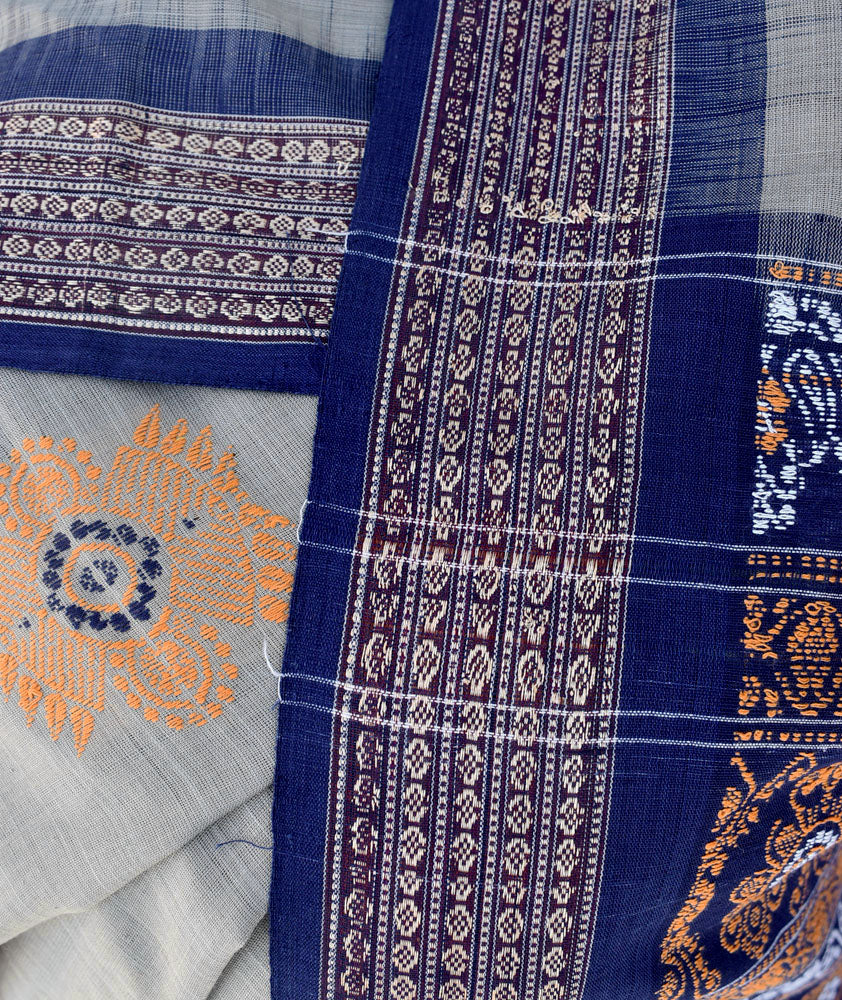 Elegant Handwoven Bomkai cotton Saree