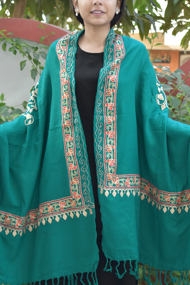 Beautiful Aari work Woolen stole