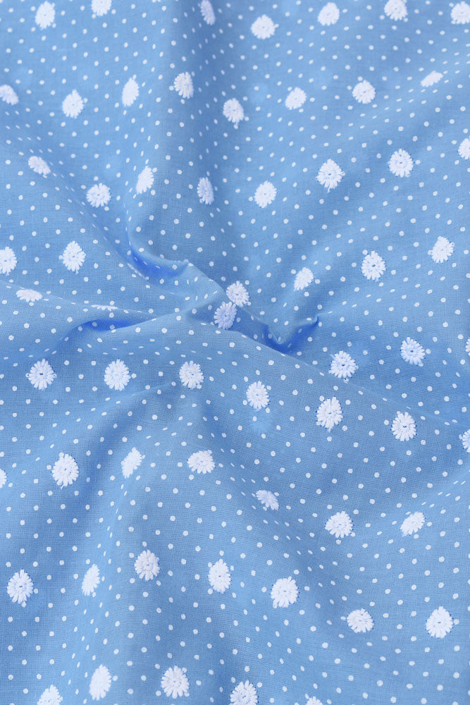 Beautiful cotton fabric with schiffli work & embroidery - 2.5 mtrs