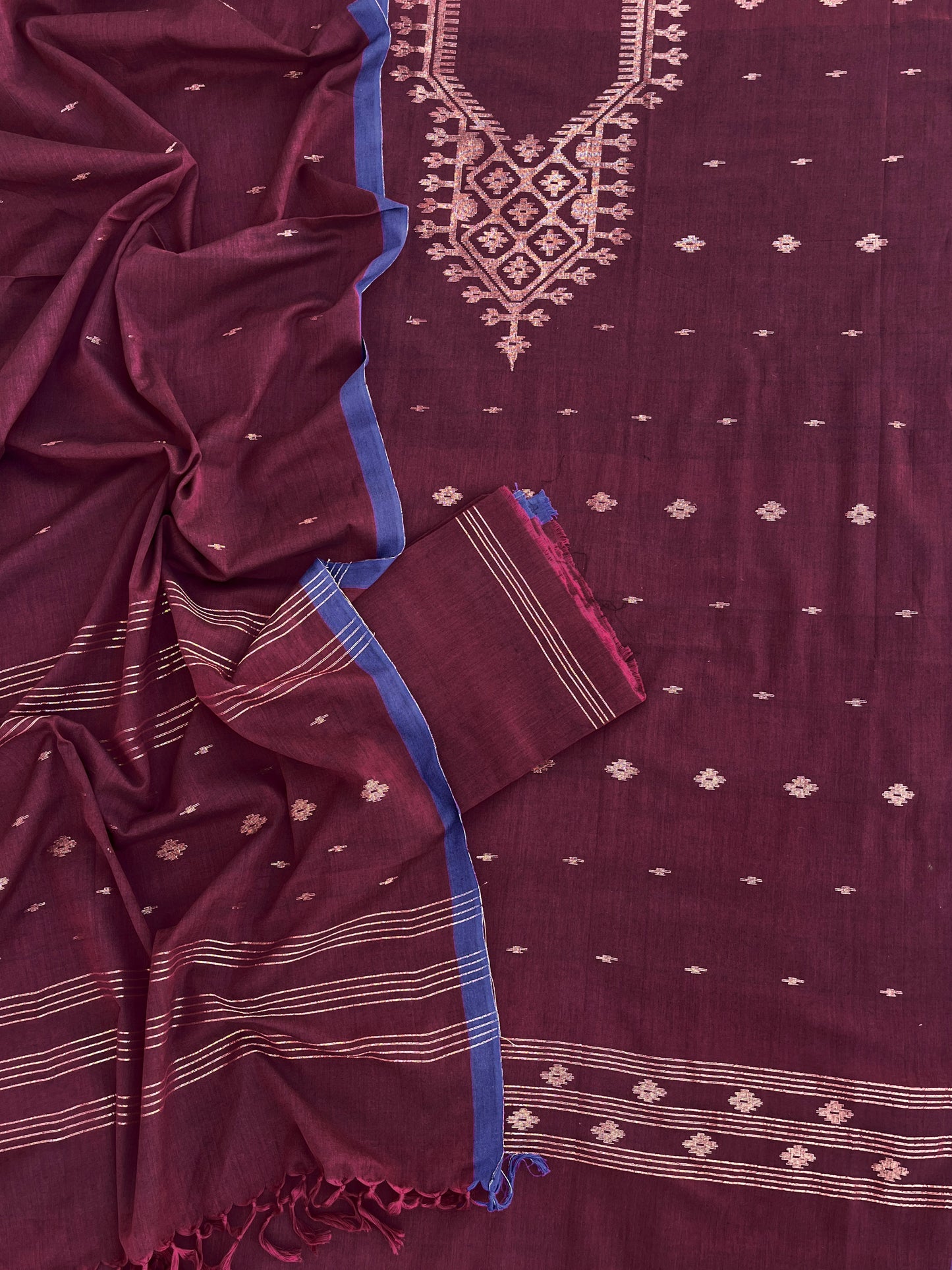 Bunaai: Beautiful Hand Woven Soft Cotton Jamdani Suit