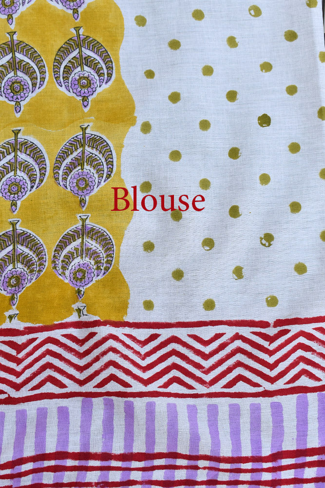 Beautiful Sanganer Hand Block Print Soft Cotton Saree