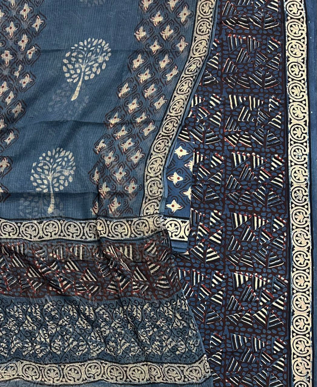 Beautiful Vanaspathi Ajrakh Pure cotton suit with Kota Doria dupatta