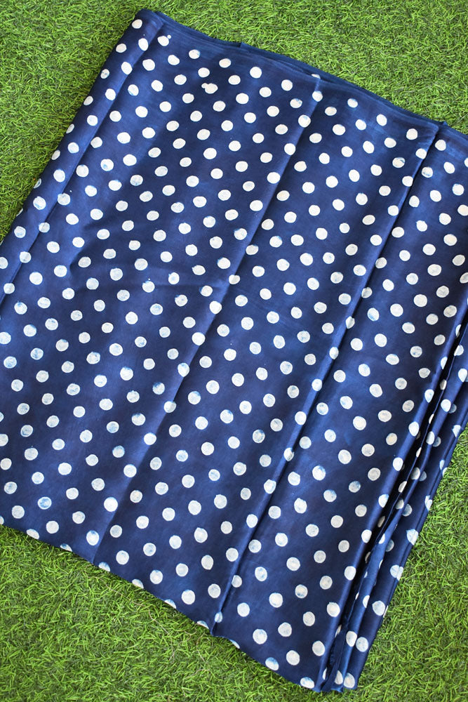 Beautiful Modal Silk Dabu Hand Block Print Fabric - 2.5 mtrs cut