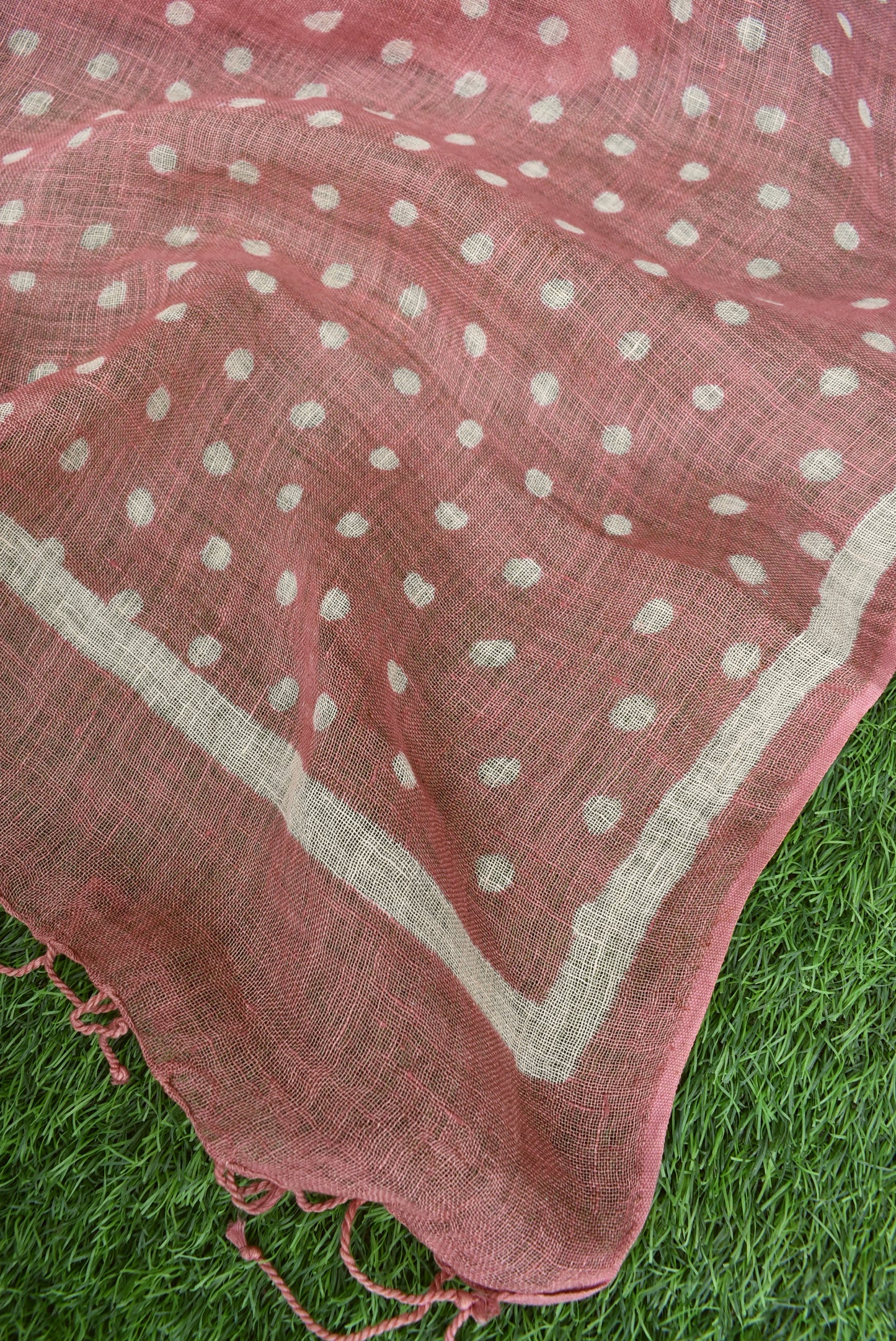 Elegant Hand Block Printed Pure Linen dupatta
