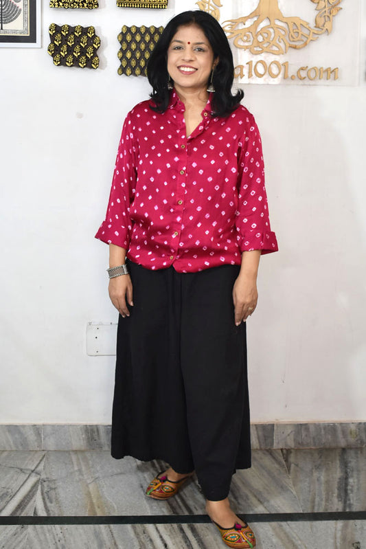 Beautiful Bandhani Modal Silk Shirt size - 38 - 46