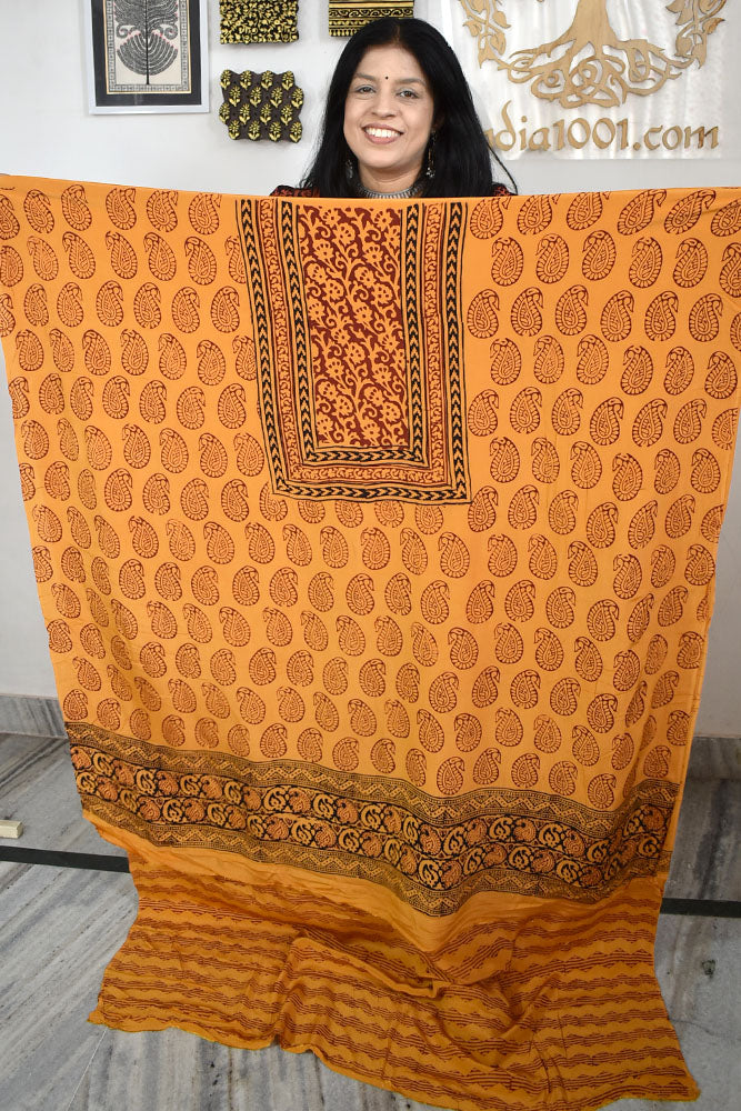 Beautiful Bagh Crepe Hand Block Print Fabric