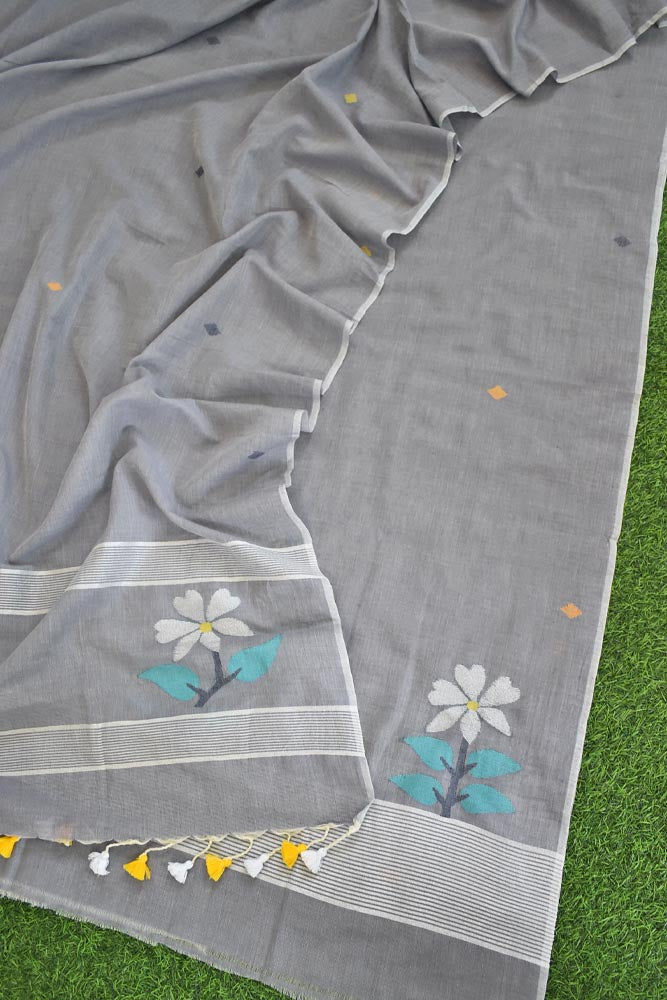 Kalakriti : Beautiful Hand Woven Soft Cotton Jamdani Kurta Fabric & Dupatta set
