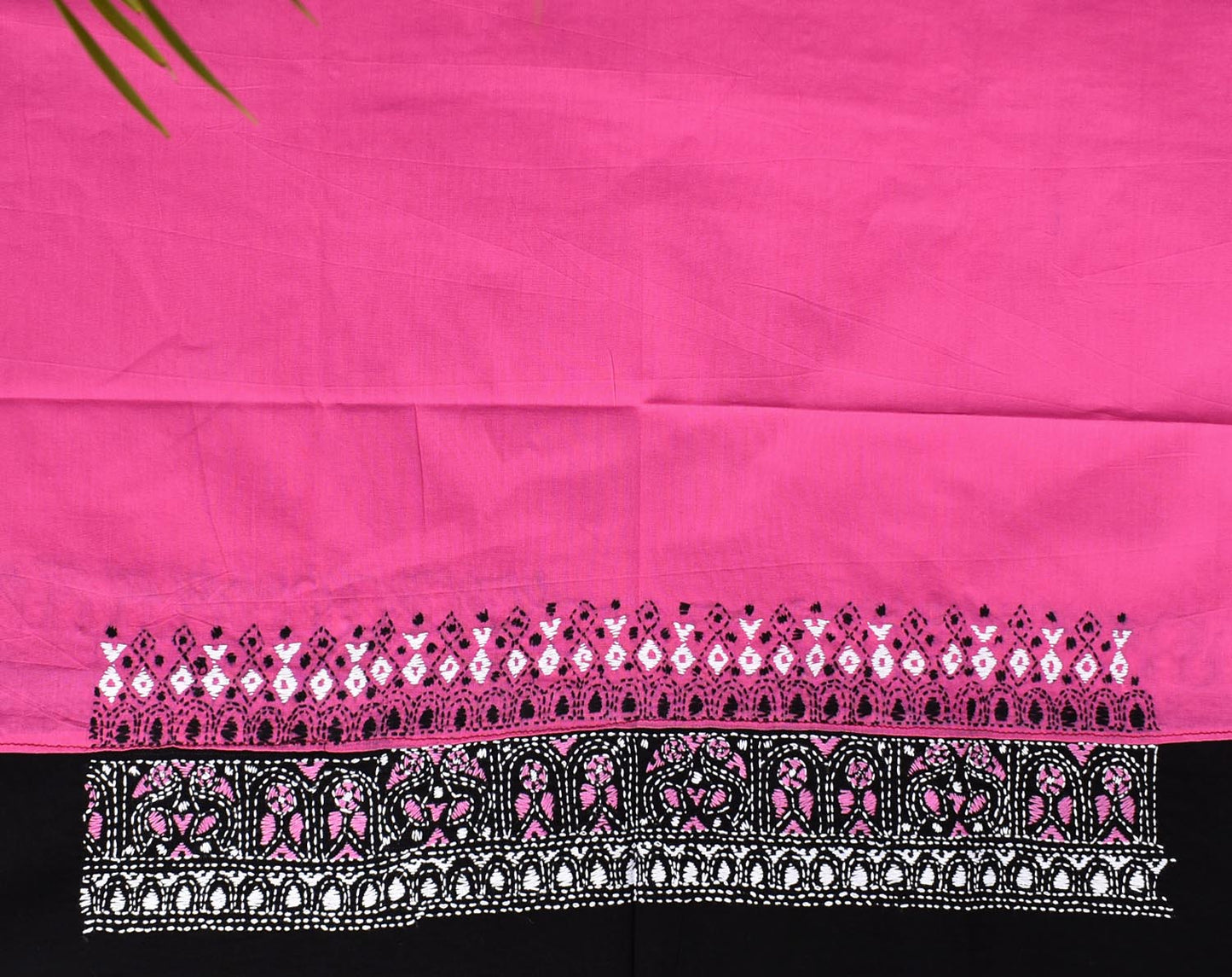 Cotton Blouse fabric with Bengal Kantha Hand Embroidery work